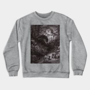 Puss in Boots Nears the Castle - Gustave Dore Crewneck Sweatshirt